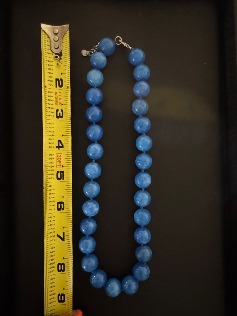 Blue Glass Beaded Necklace for Women - Timeless Elegance - Picture 5 of 6